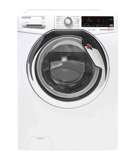 Hoover DXOA437AHC4/1-11 lavatrice Libera installazione Caricamento frontale 7 kg 1300 Giri/min Cromo, Bianco