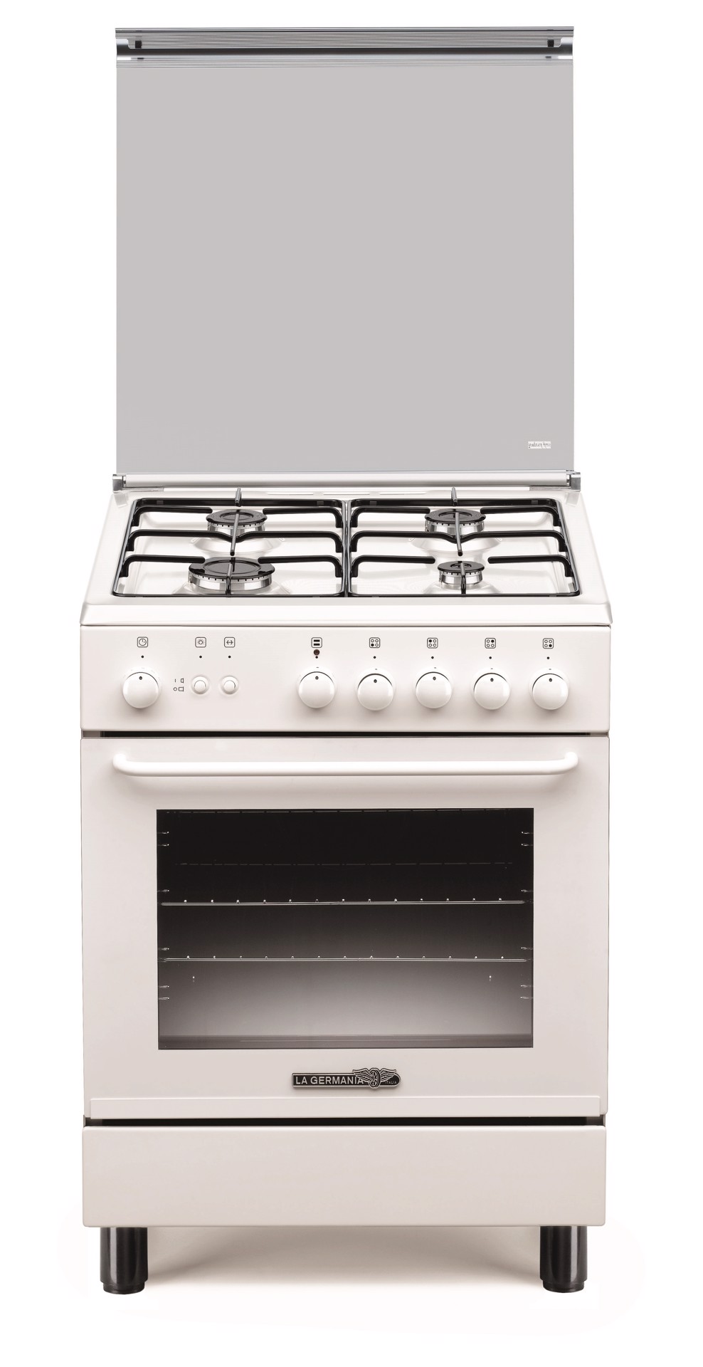 Cucina A Gas Bianca 4 fuochi e forno a gas La Germania S640 21 W S64021W -  Pronta Consegna