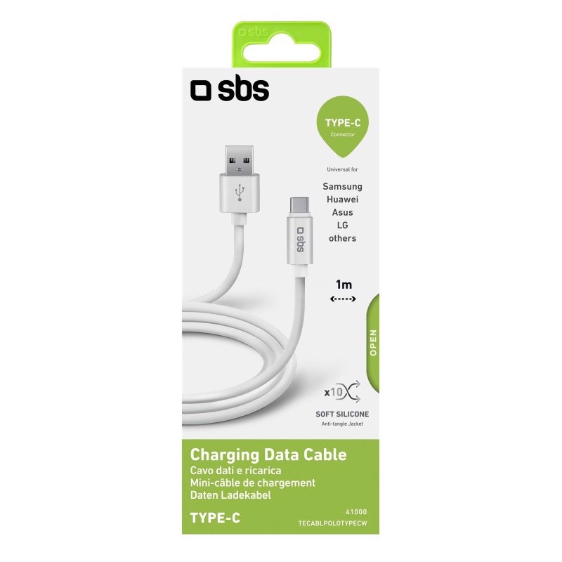 SBS Cavo dati in silicone 1 m - Connettori USB a USB-C, Cavi e Connettori  Telefonia in Offerta su Stay On