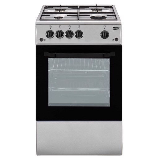 Beko CSS42014FS cucina Gas Nero, Argento A