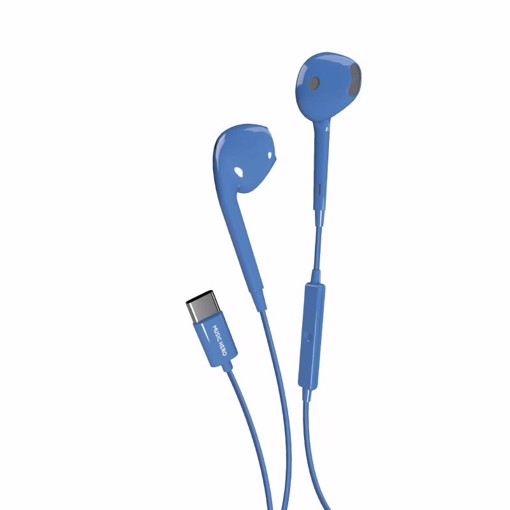 SBS Tubb Auricolare Cablato In-ear Musica e Chiamate USB tipo-C Blu