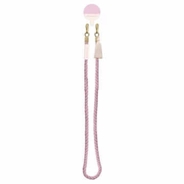 Cord necklace torchon pink whi