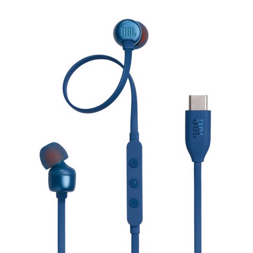 JBL Tune 310C USB Auricolare Cablato In-ear Musica e Chiamate USB tipo-C Blu