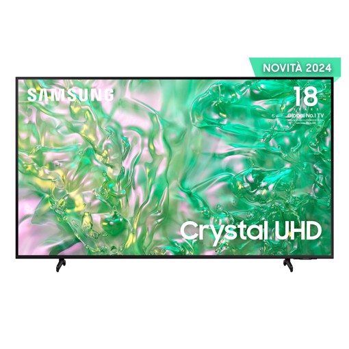 Samsung TV Crystal UHD 4K 50” UE50DU8070UXZT Smart TV Wi-Fi Black 2024, Processore Crystal 4K, 4K Upscaling, AirSlim Design, OTS Lite