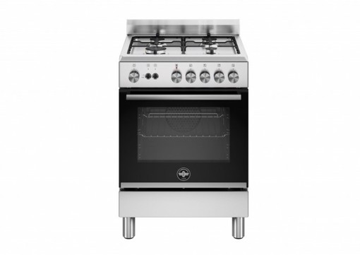 Bertazzoni La Germania Futura FTR664GXV/24 cucina Elettrico/Gas Gas Nero, Acciaio inox A+