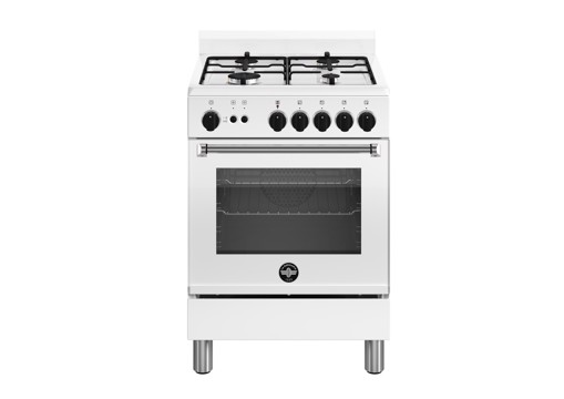 Bertazzoni La Germania Americana AMN664GBV/24 cucina Gas Acciaio inox, Bianco A+