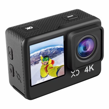 Action camera xd premium dual action cam + kit bag