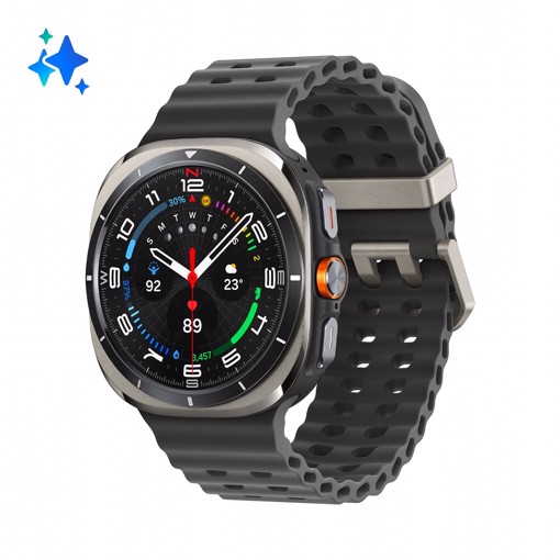 Samsung Galaxy Watch Ultra Smartwatch Galaxy AI, Resistenza estrema, Batteria a lunga durata, Sirena di emergenza, LTE, Cassa in titanio di grado aerospaziale 47mm Titanium Silver