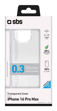 Cover skinny iphone 16 pro max trasparente