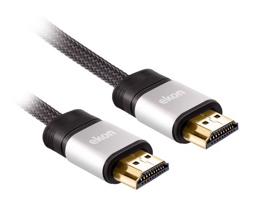 Ekon ECVHDMI30METG cavo HDMI 3 m HDMI tipo A (Standard) Nero, Metallico