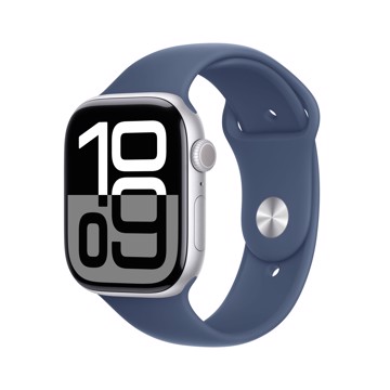 Apple watch series 10 46mm silver case with denim sport