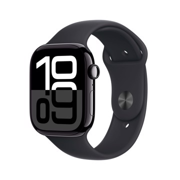 Apple watch series 10 46mm black case, black sport band