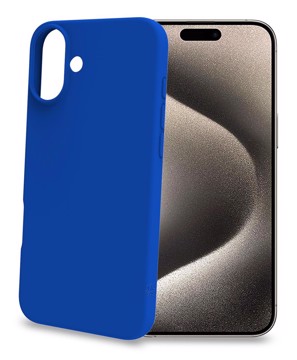 Cover cromo iphone 16 plus blu