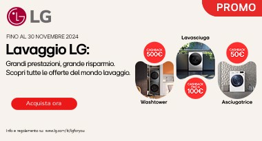 LG Grandi prestazioni, grande risparmio. Lava asciuga e ti fa risparmiare