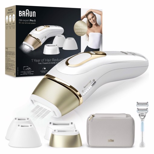 Braun Silk-expert Pro Epilatore Luce Pulsata Silk·expert Pro 5, Epilazione A Casa Tua, Con Custodia, Rasoio Donna Venus, 4 Testine, PL5356