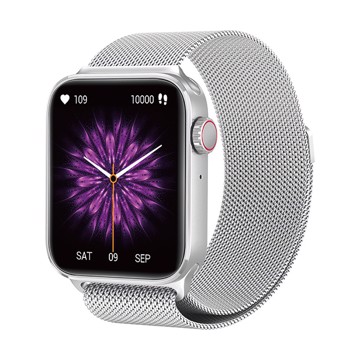 Call smart fitness band silver milanese strap + rubber strap