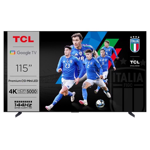 TCL X95 Serie Smart TV Mini LED 4K 115" 115X955, 144Hz, audio Onkyo 6.2.2, Google TV