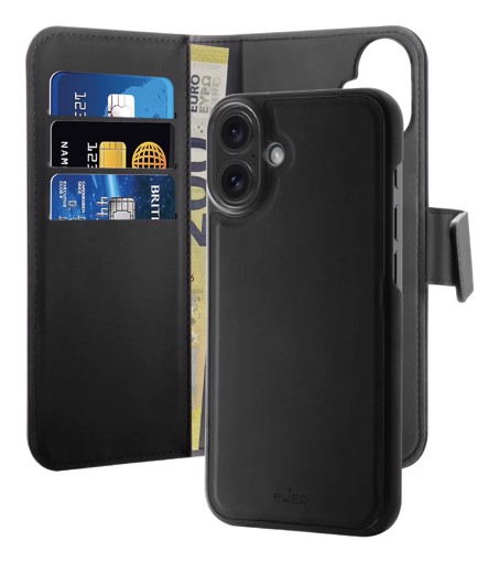 PURO Custodia Wallet Detachable 2 In 1 Per iPhone 16 Plus