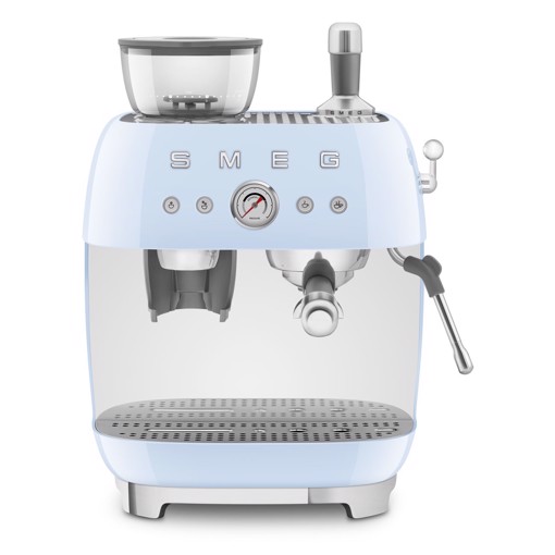 Smeg Macchina da Caffè Espresso Manuale con macinacaffè integrato 50's Style – Azzurro LUCIDO – EGF03PBEU