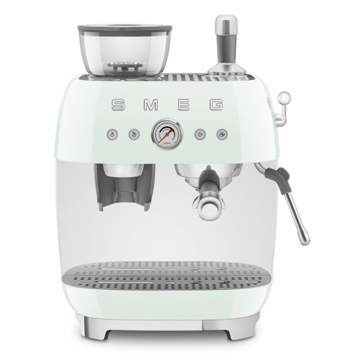 Smeg Macchina da Caffè Espresso Manuale con macinacaffè integrato 50's Style – Verde Pastello LUCIDO – EGF03PGEU