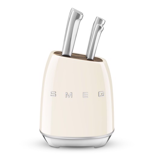 Smeg Ceppo con coltelli 50's Style - Panna LUCIDO - KBSF02CR