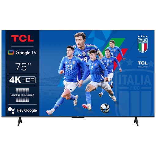 TCL P655 Smart TV Ultra HD 4K 75" 75P61B, Dolby Audio, Controlli vocali, Google TV