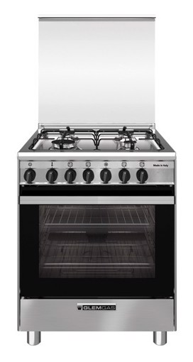 Glem Gas SA664MI6 cucina A Elettrico Nero, Acciaio inox