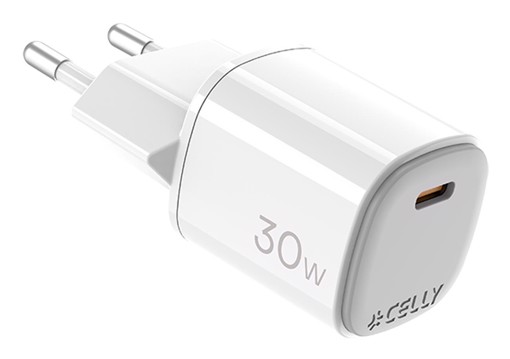 Celly UPTC1USBC30WWH Caricabatterie per dispositivi mobili Smartphone, Tablet, Telefono Bianco USB Interno