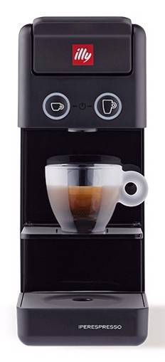 Illy Y3.3 Nera Macchina per caffè a capsule iperespresso - in omaggio 36 classic, 18 intenso