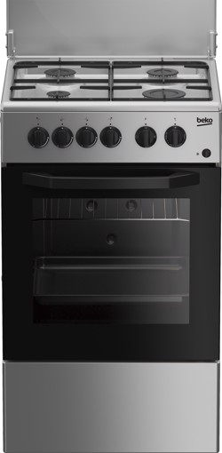 Beko CSS42014FS cucina A Elettrico Gas Nero, Argento