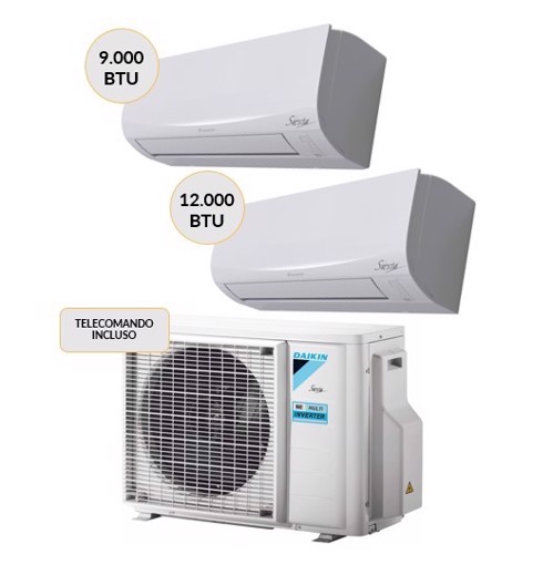 Daikin 2AMXF40A + ATXF25G + ATXF35G Climatizzatore DUAL split Bianco 9000btu + 12000 btu WiFi