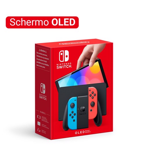 Nintendo Switch (modello Oled) Rosso neon/Blu neon, schermo 7 pollici