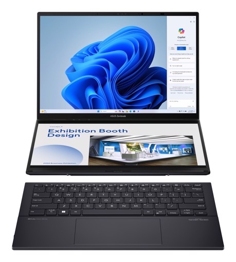 ASUS Zenbook Duo OLED UX8406MA-PZ286W Intel Core Ultra 7 155H Ibrido (2 in 1) 35,6 cm (14") Touch screen 3K 16 GB LPDDR5x-SDRAM 1 TB SSD Wi-Fi 6E (802.11ax) Windows 11 Home Grigio