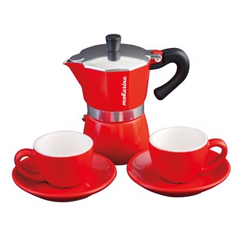 Set moka 3 tz + 2tazze ceramic