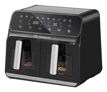 Friggitrice ad aria dual zone 1700w 4+4lt.timer dig+finestr