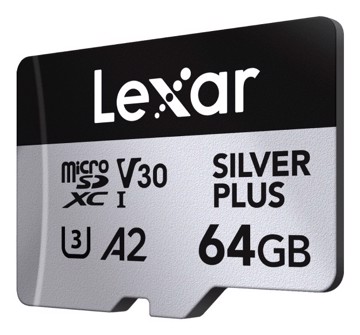 Memory card microsd xc 64gb silver plus,a2,v30