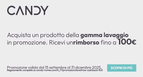 Candy ProWash: acquista un prodotto della gamma lavaggio e ricevi un rimborso fino a €100