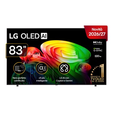 Televisore oled 83" uhd hdr10 t2/s2,4h,1u,a8,3,os26,ai,pl