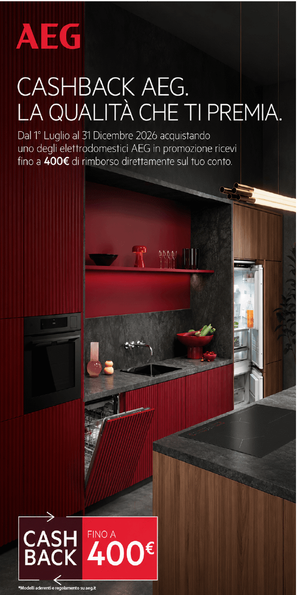 La qualità che ti premia: acquistando uno degli elettrodomestici AEG in promozione ricevi fino a 400€ di rimborso direttamente sul tuo conto.